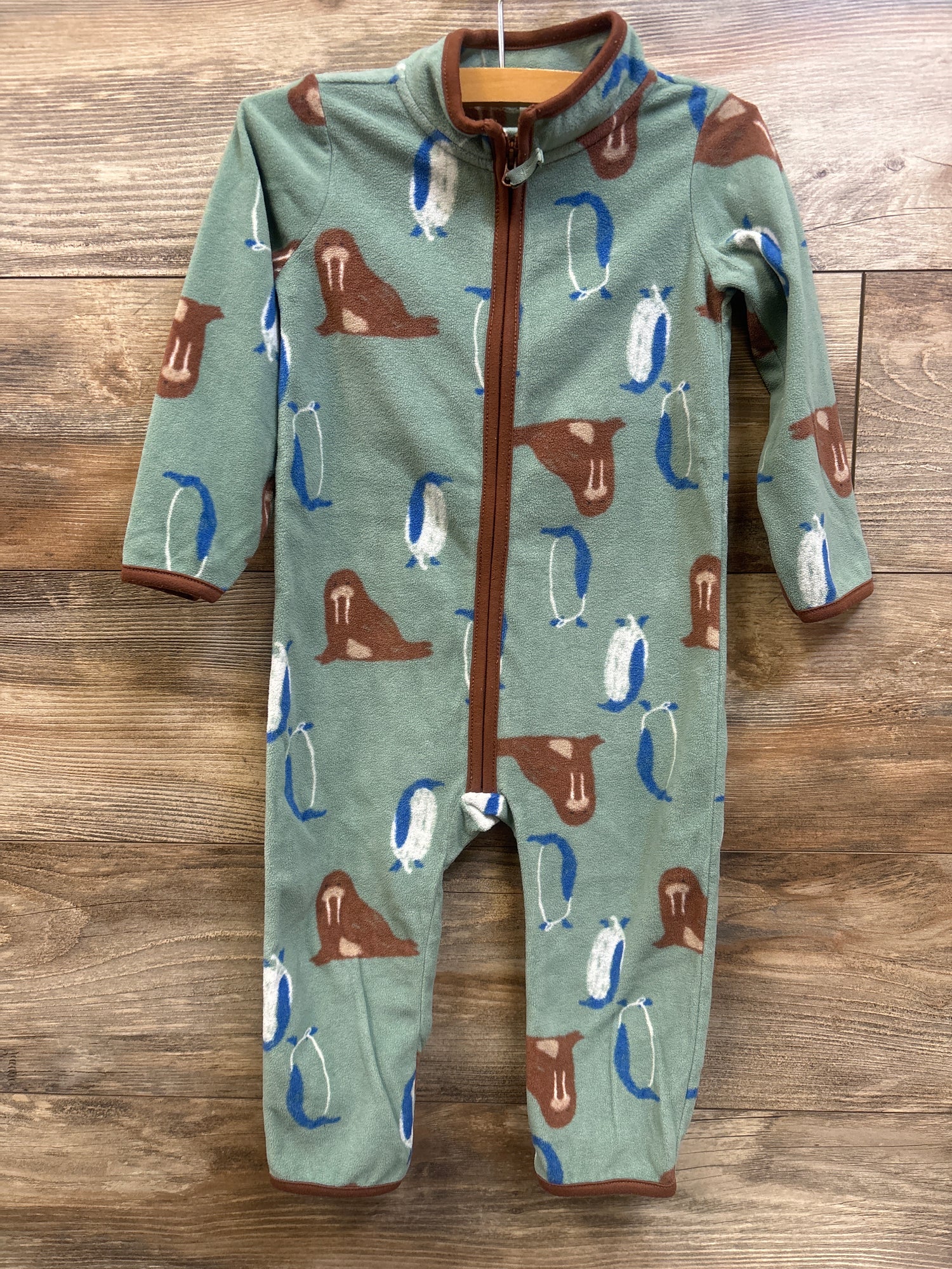 Carter's Fleece Coverall Green sz 24m