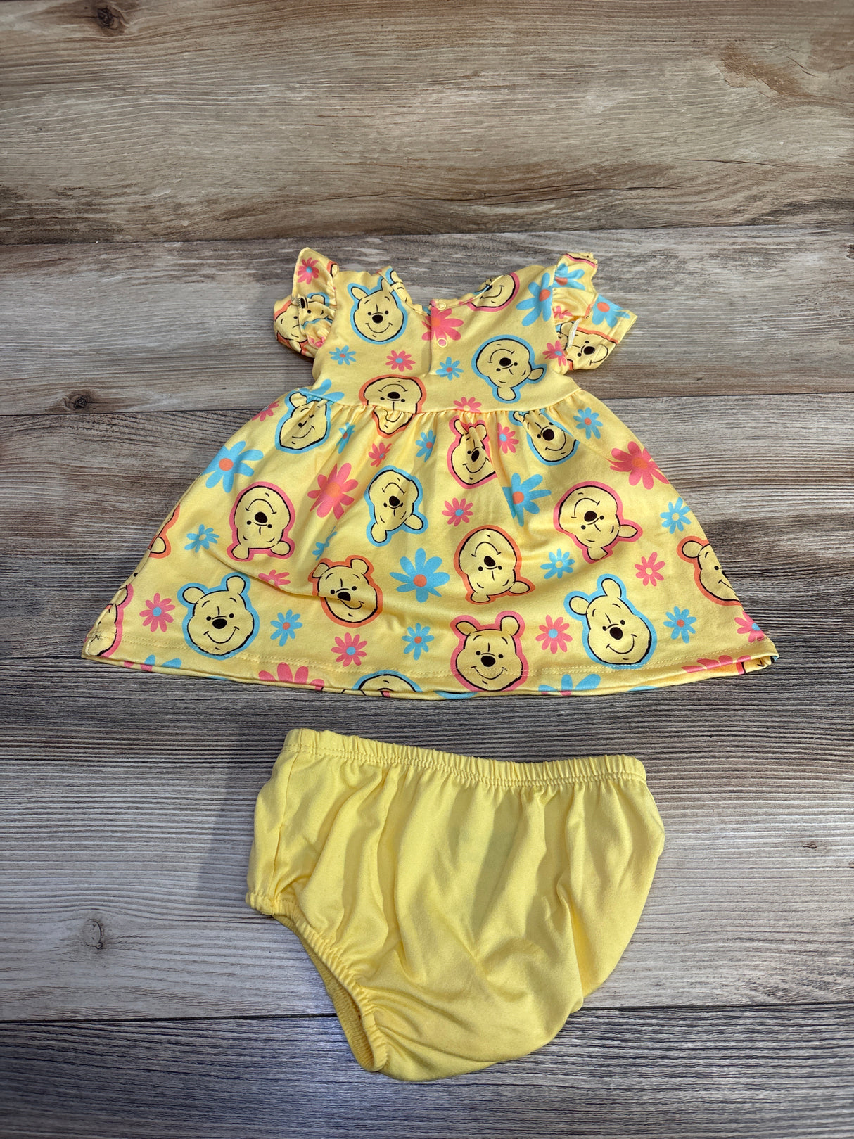 Disney Baby 2pc Winnie The Pooh Dress & Bloomers Yellow sz 3m
