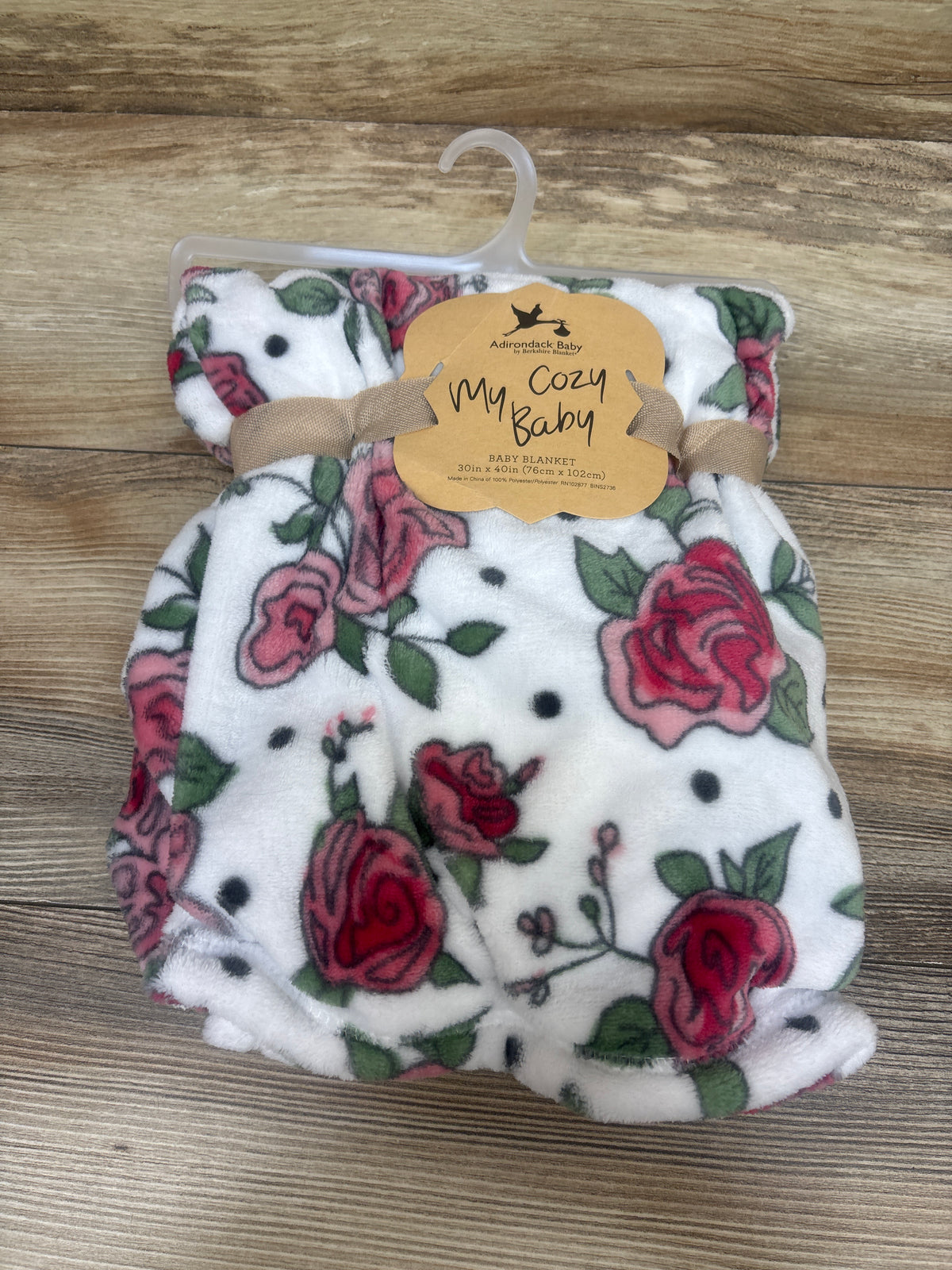 NEW Adirondack Baby by Berkshire Blanket My Cozy Baby Plush Blanket, Pink 30x40in