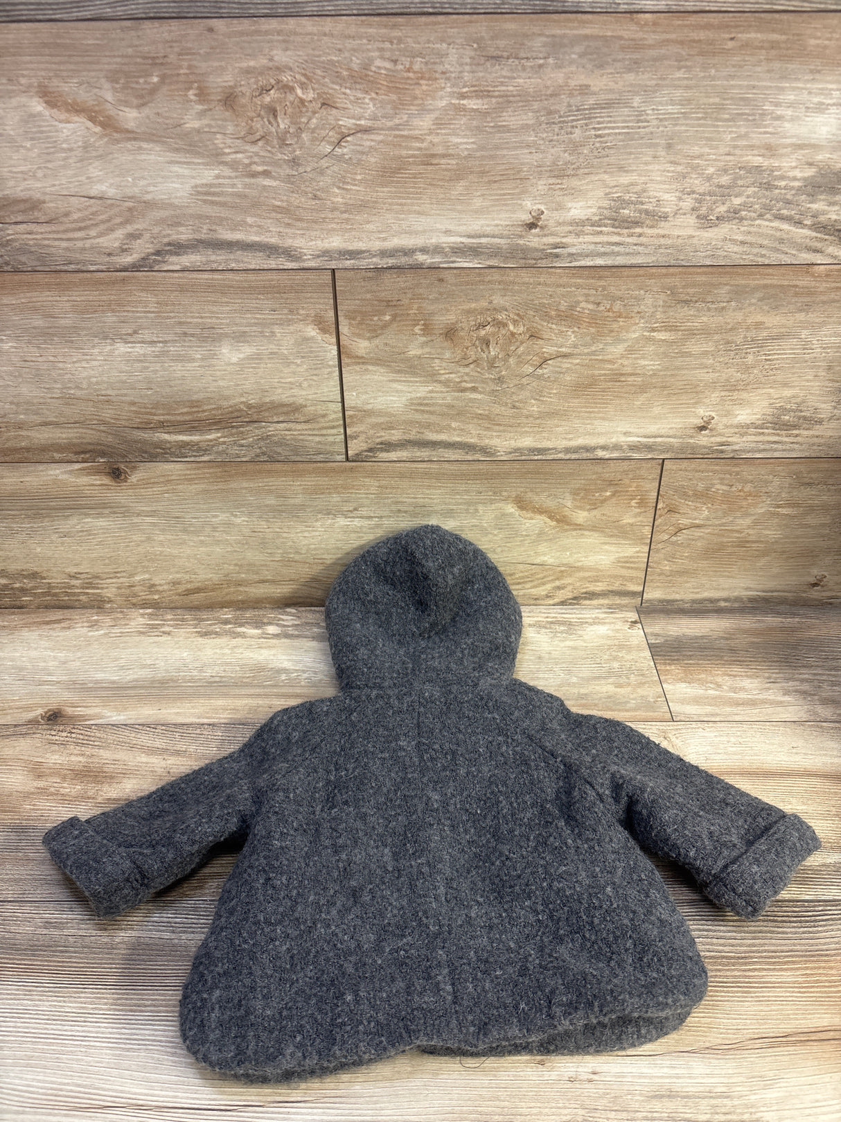 Zara Terry Lined Wool-Blend Coat Grey sz 9-12m