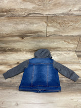 First Impressions Hooded Denim Jacket Grey/Blue sz 12m