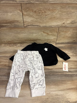 NEW Cat & Jack 2pc Ghost Sweatshirt & Jogger Set Black sz 6-9m