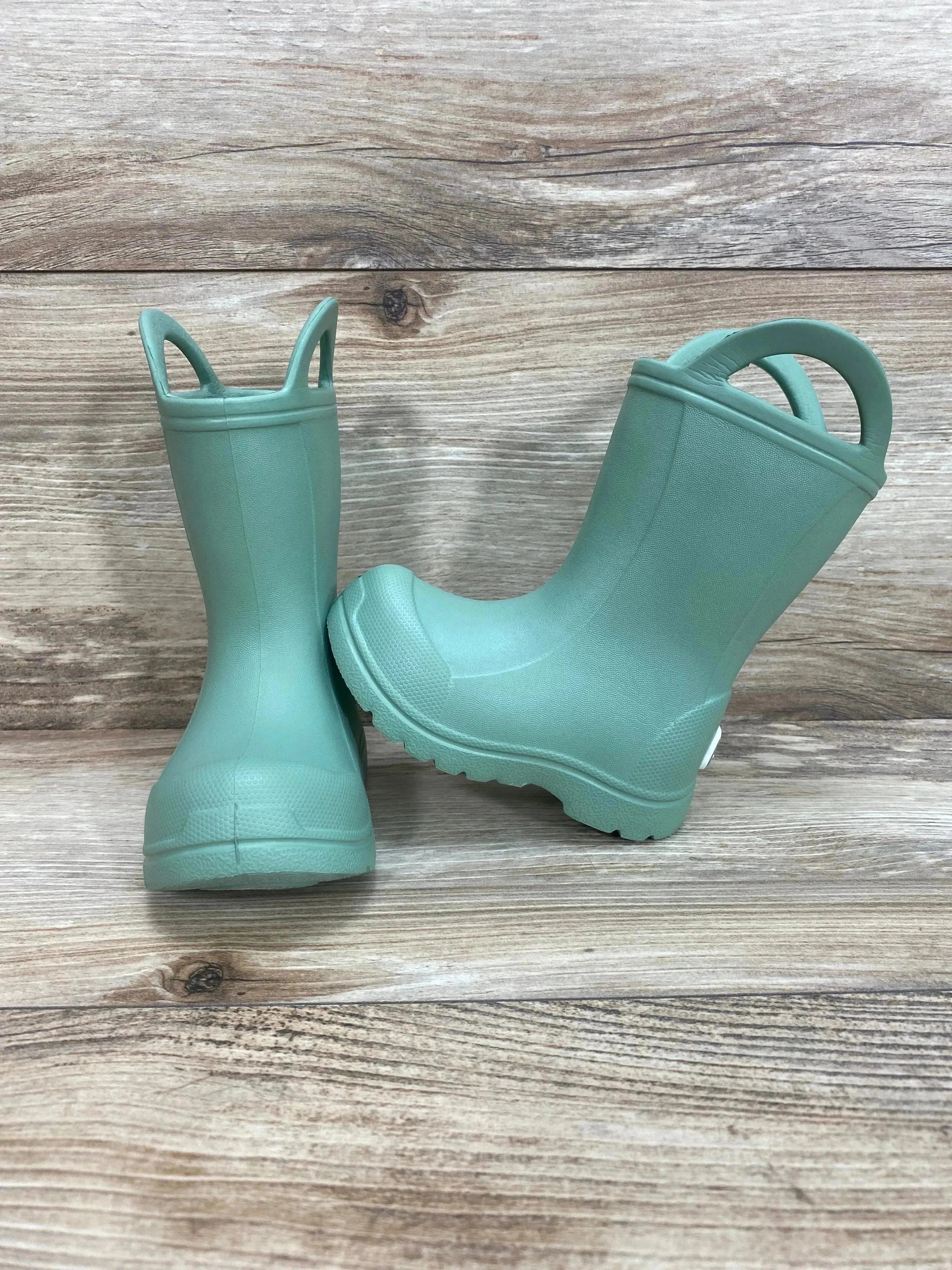 BEARPAW Toddler EVA Rain Boots with Easy Pull On Handles Green Sz 3c Me n Mommy To Be