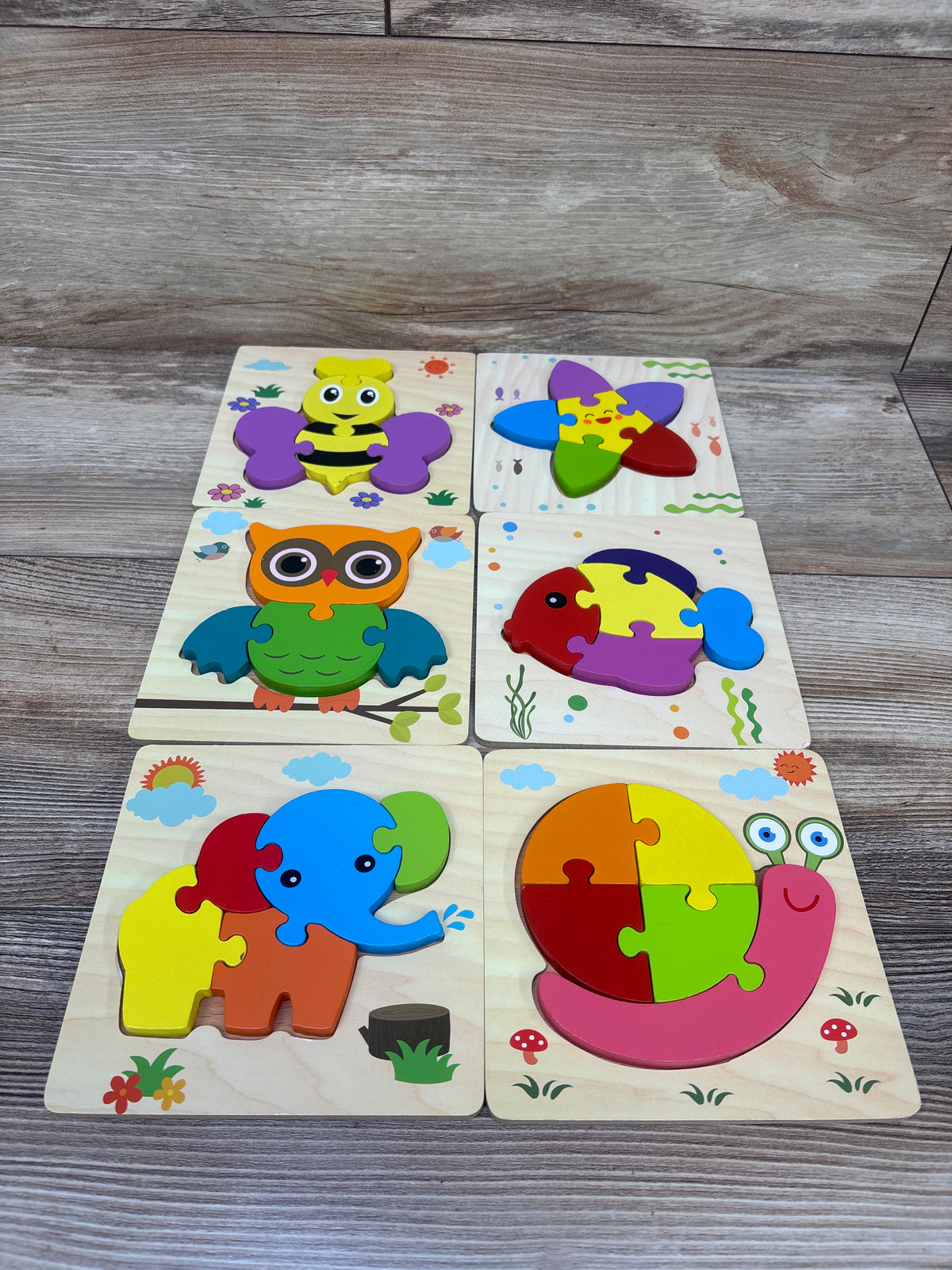 SKYFIELD 6pk Wooden Animal Puzzles