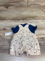NEW Just One You 2pc Polo Shirt & Shortalls Set Navy 3m