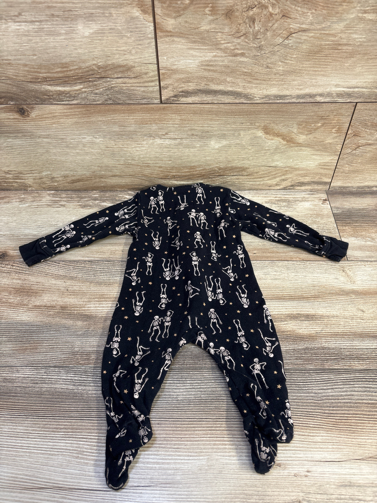 Old Navy Dancing Skeleton Sleeper Black sz 3-6m
