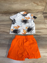 Generic 2pc Button-Up Shirt & Shorts Set White sz 3-6m