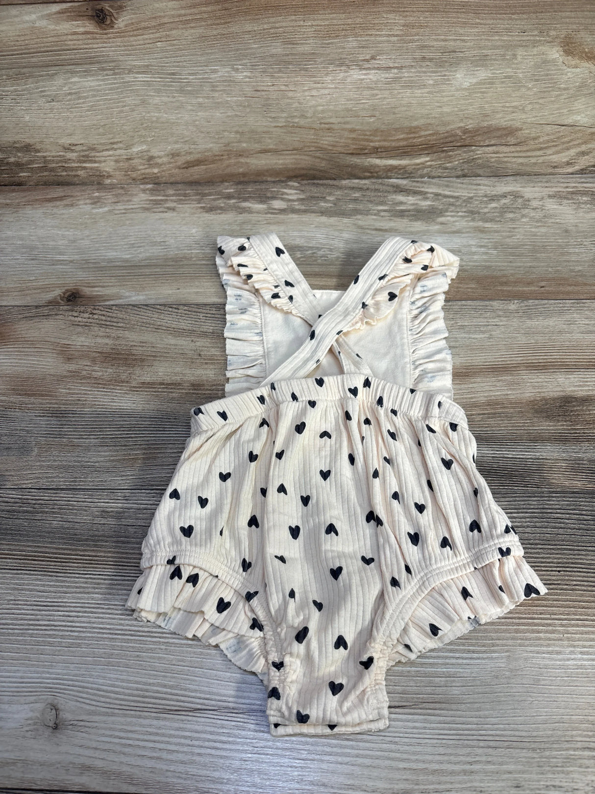 Cat & Jack Heart Bubble Romper Beige sz 18m