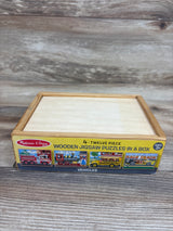 Melissa & Doug Vehicles 4-in-1 Wooden Jigsaw Puzzles in a Box