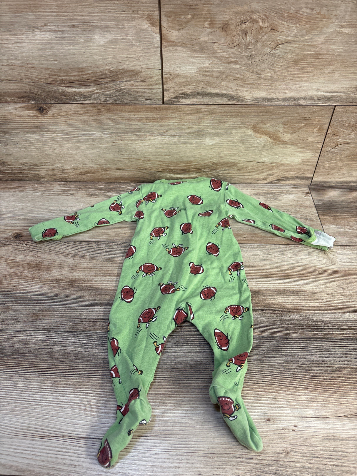 Old Navy Football Sleeper Green sz 6-9m