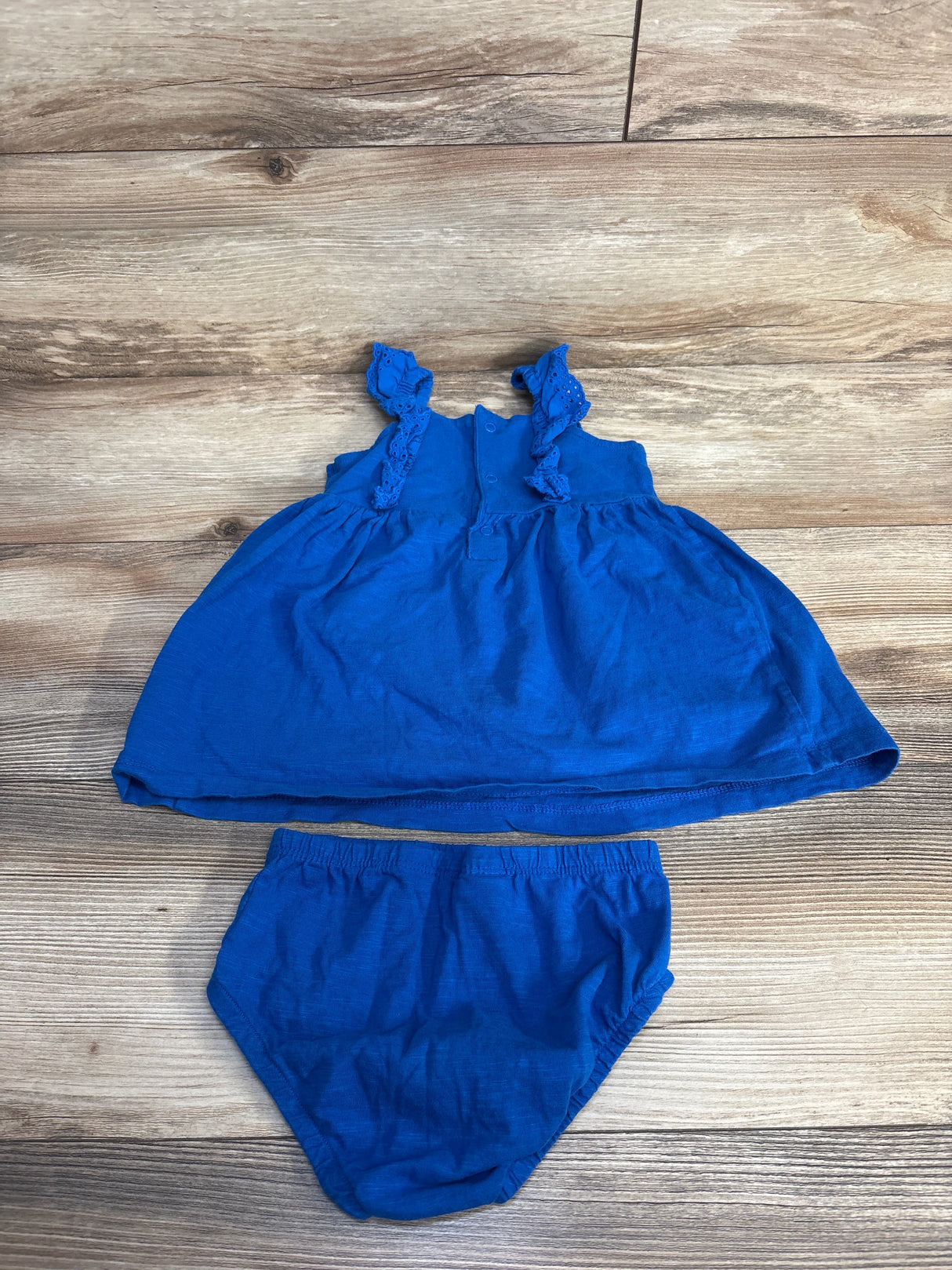 Carter's 2pc Sleeveless Dress & Bloomers Blue sz 18m