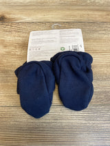 NEW Burt's Bees Baby Organic Adjustable Booties Navy Blue Sz 1c