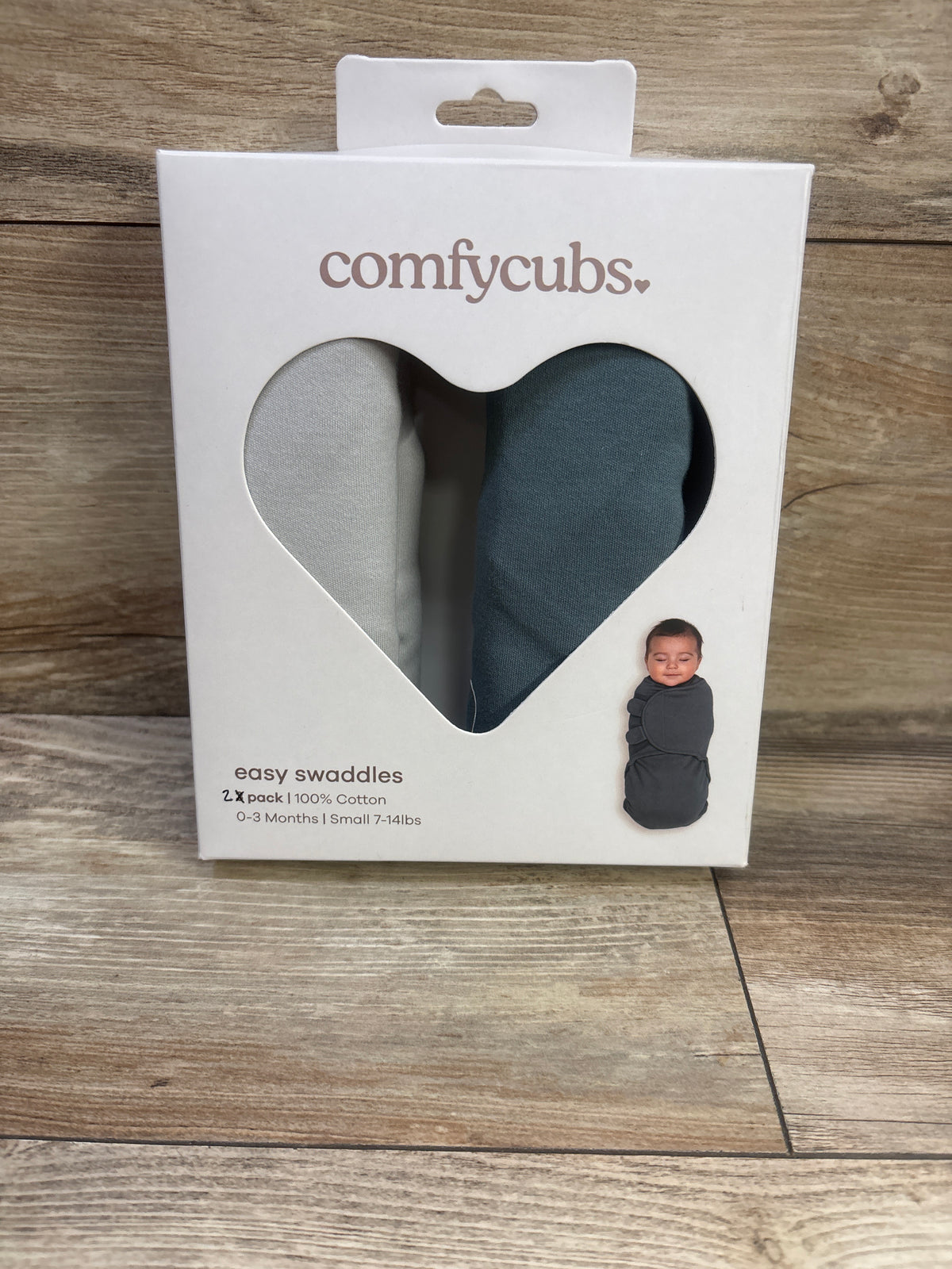 NEW Comfy Cubs 2pk Easy Swaddle Wraps Green sz 0-3m