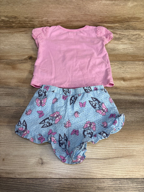 Bluey 2pc Shirt & Shorts Pink sz 2T - Me n Mommy To Be