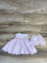 Petit Bebe 2pc Striped Smocked Dress & Bloomers Pink sz 3m