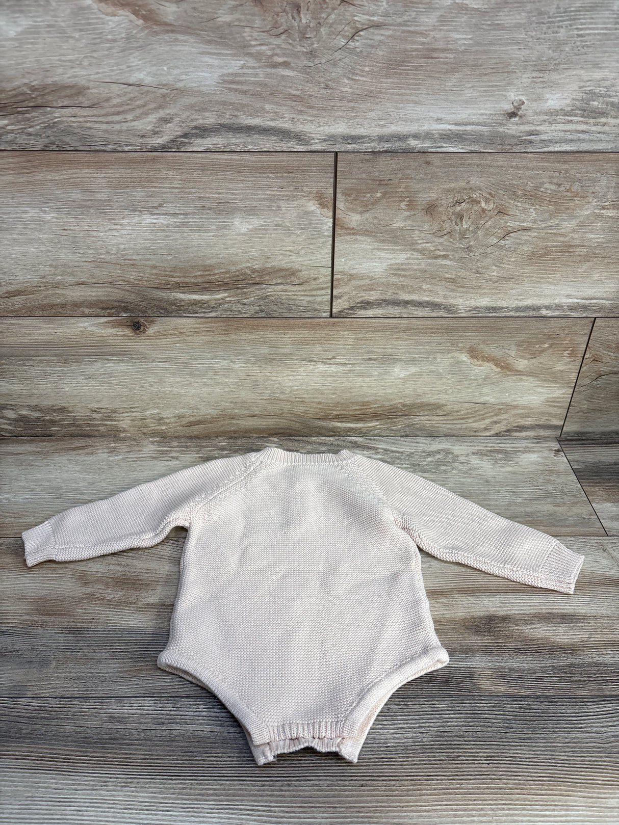 Henley Knit Bubble Sweater Romper Cream sz 9-12m