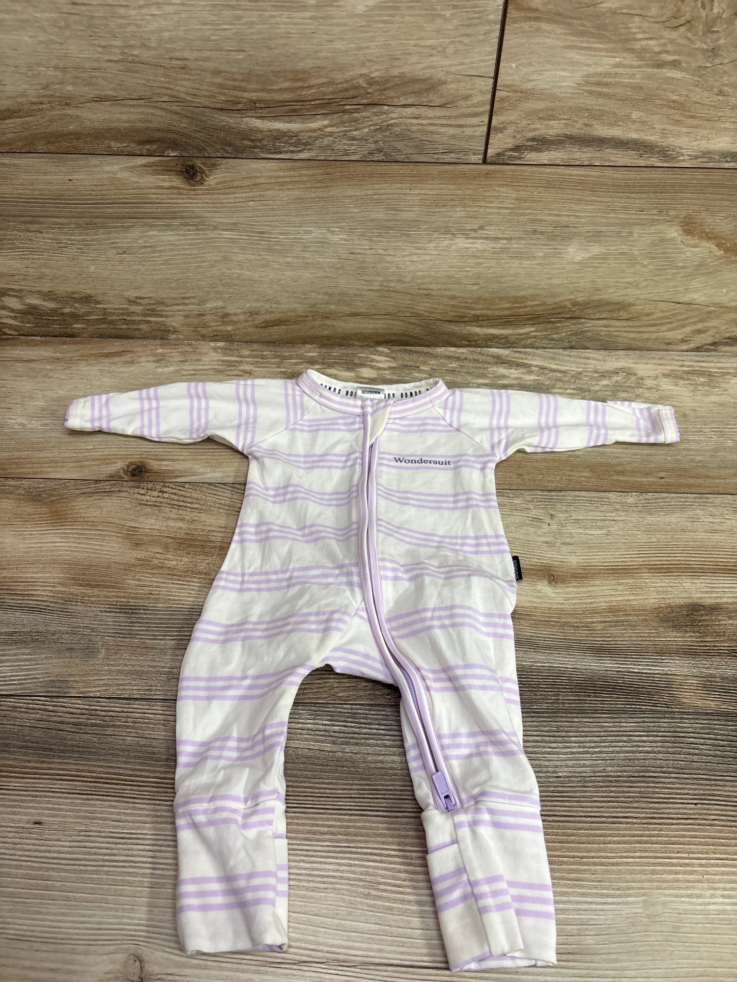 Bonds Striped Wondersuit White sz Newborn