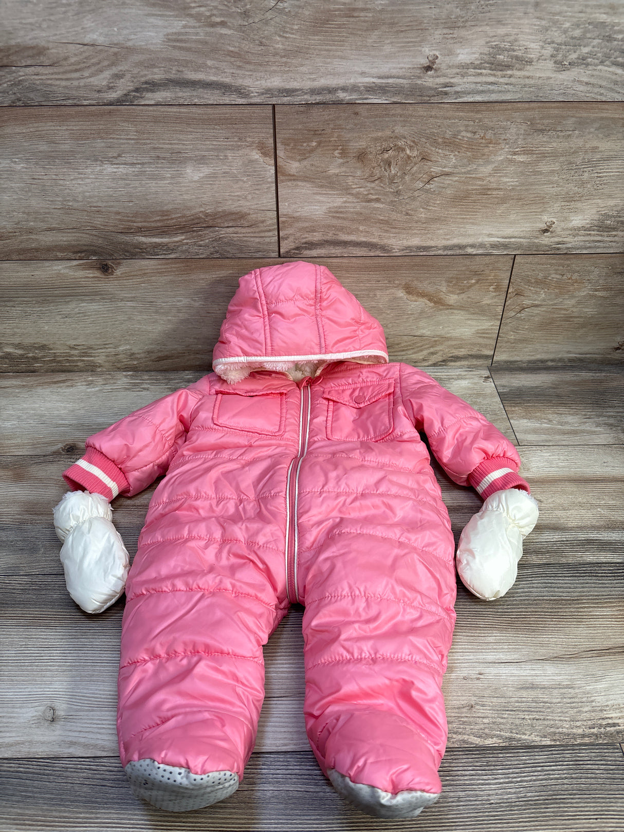 Urban Republic 2pc Puffer Snowsuit with Mittens Pink sz 9m