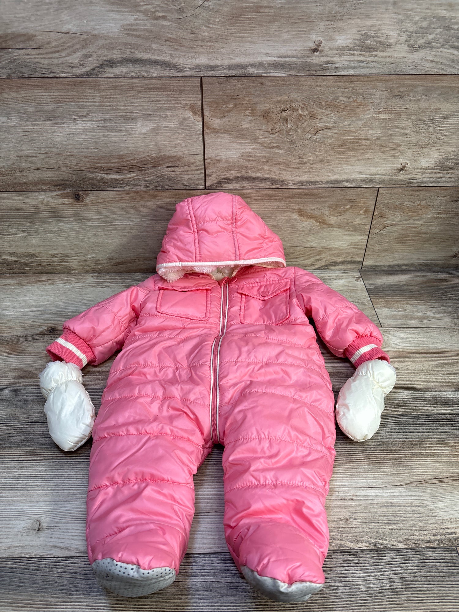 Urban Republic 2pc Puffer Snowsuit with Mittens Pink sz 9m