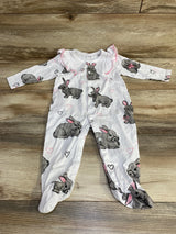 Bunny Print Sleeper White sz 9-12m