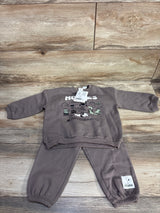 NEW H&M Peanuts Sweatshirt & Joggers 2pc Set Brown sz 18m