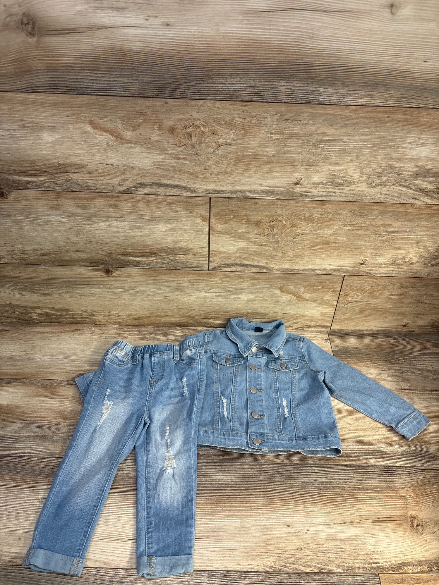 Shein 2pc Denim Jacket & Jeans Set Blue sz 2-3T