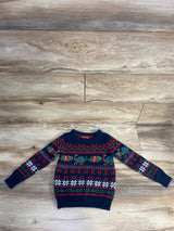 Maximus Rex Dinosaur Knit Christmas Sweater Navy sz 4T