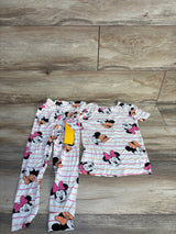 NEW Disney Junior Minnie 2pc Short Sleeve Viscose Snug Fit Pajama Set White sz 5T