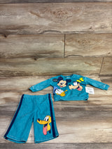 NEW Disney Baby 2pc Mickey Mouse Pullover Sweatshirt & Shorts Blue sz 3-6m