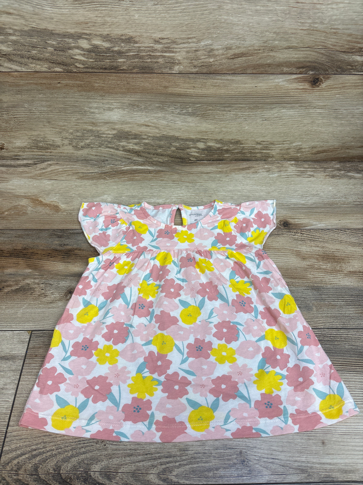 Simple Joys Floral Shirt White sz 4T