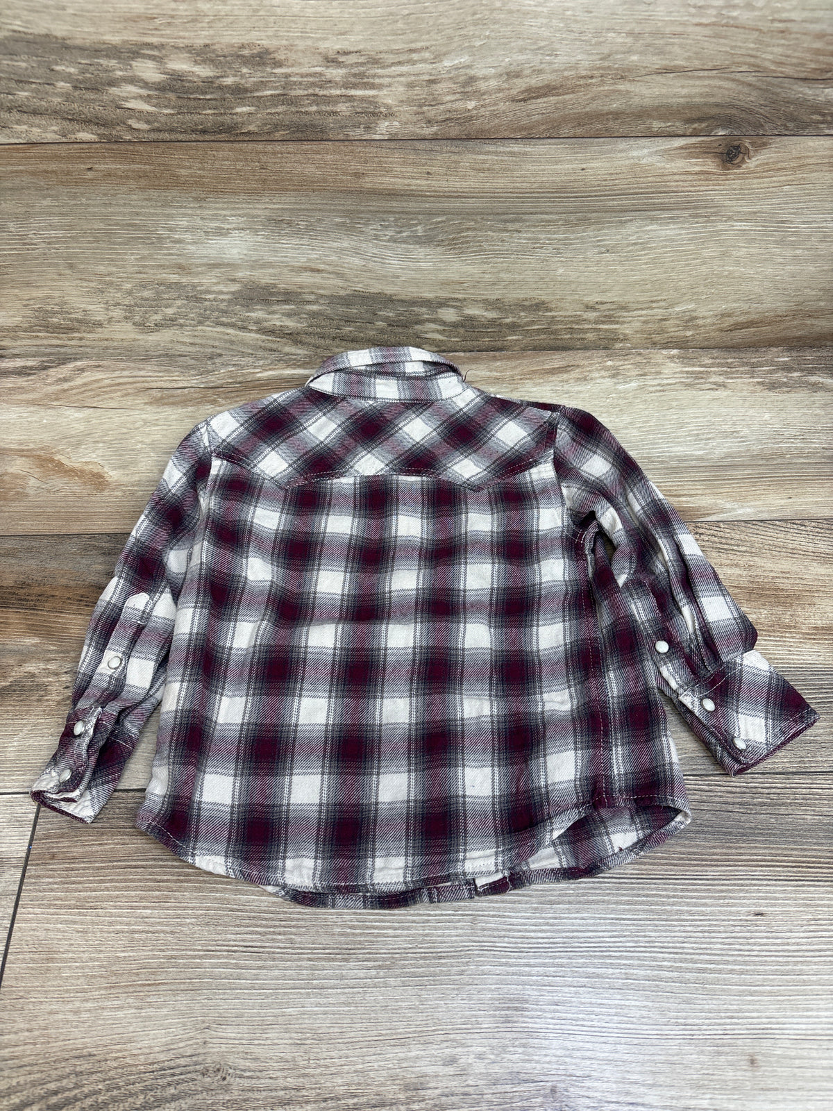 Lucky Brand Pearl Snap Flannel Button-Up Shirt Red sz 2T