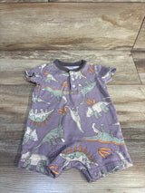 Carter's Dinosaur Henley Shortie Romper Purple sz 6m