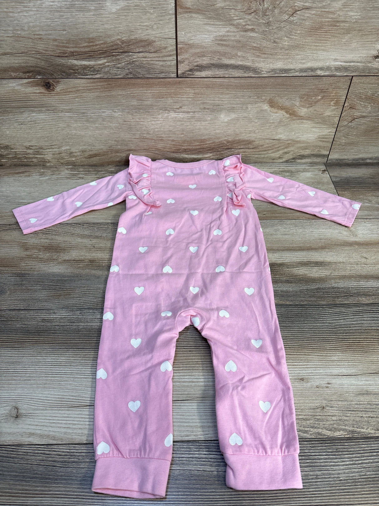 Cat & Jack Ruffled Heart Coverall Pink sz 12m