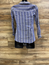 A Pea In The Pod Maternity Long Sleeve Tunic Blouse Blue sz XS