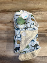 NEW Petite L'Amour Dinosaur Blanket Set Blue