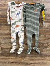 NEW Just One You 2pk Blanket Sleepers Green/White sz 2T