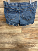 Isabel Maternity Side Panel Midi Denim Shorts Blue sz Small