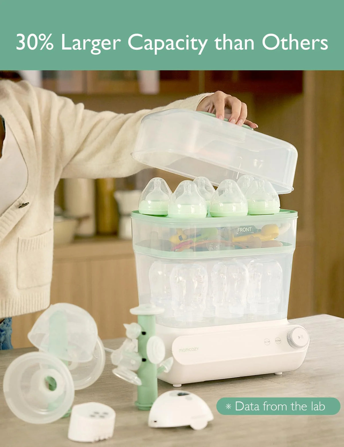 NEW Momcozy 3-Layers Large Capacity Bottle Sterilizer and Dryer