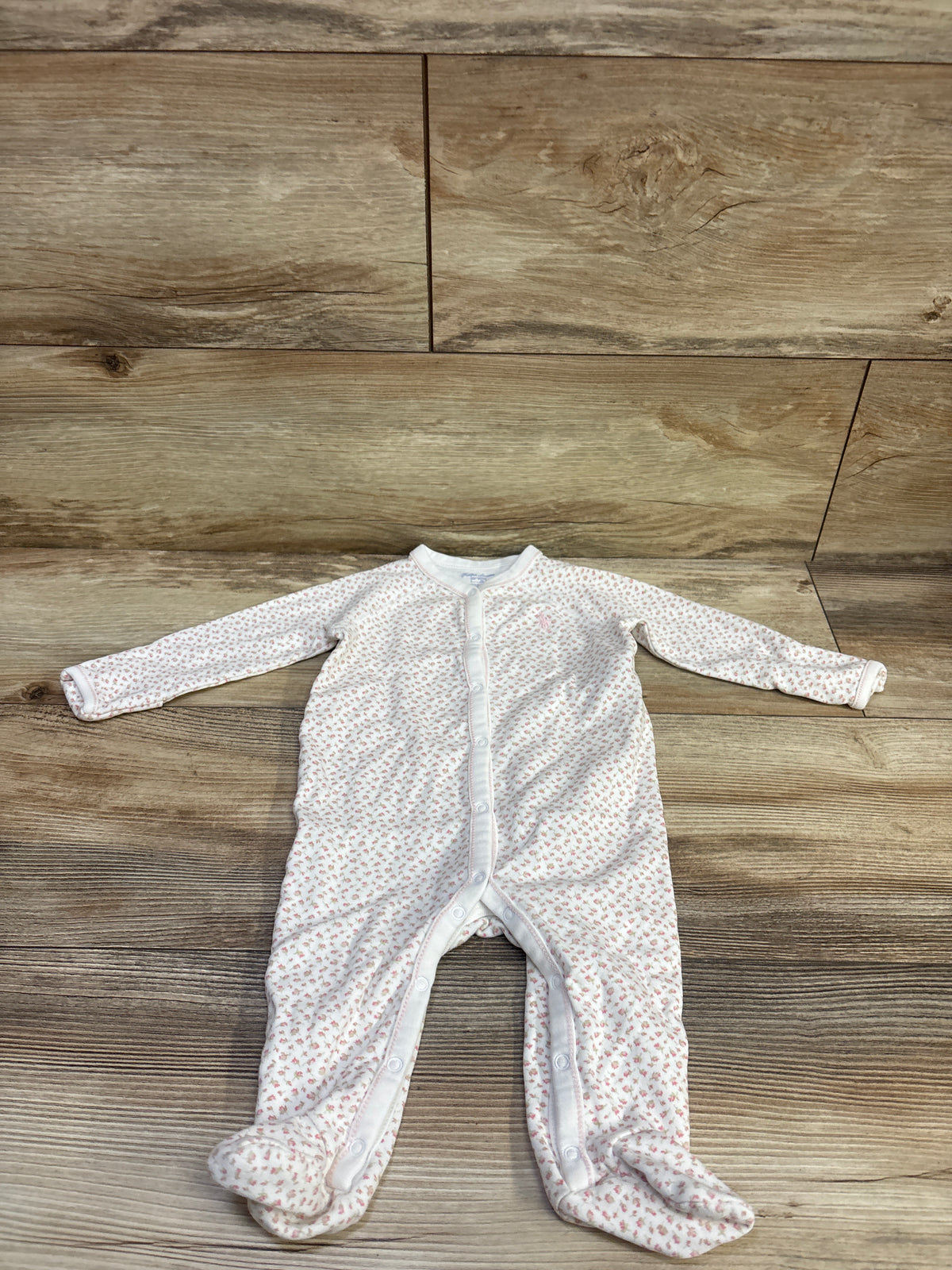 Ralph Lauren Floral Snap Sleeper White sz 6m