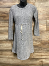 Pink Blush Maternity Drawstring Long Sleeve Dress Grey sz Small