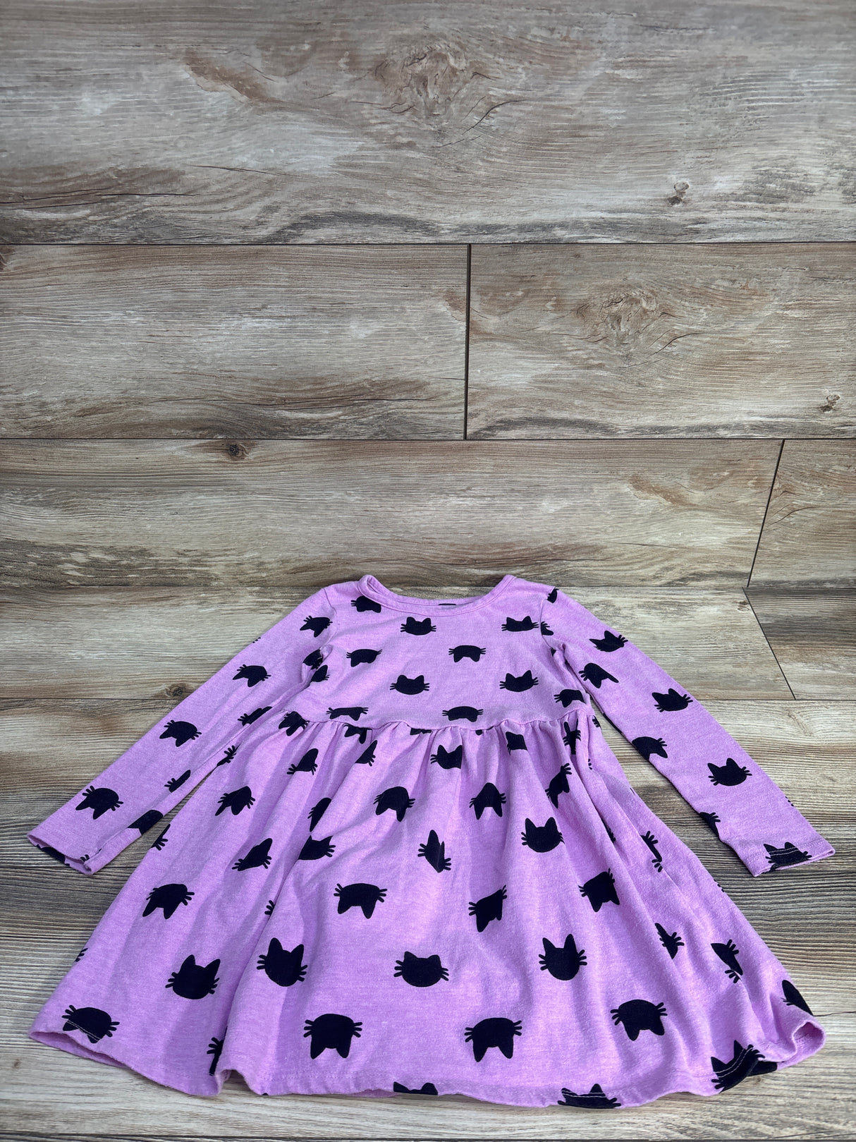 Cat & Jack Long Sleeve Cat Print Dress sz 5T