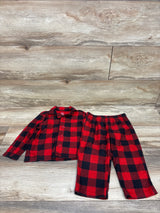 Carter's 2pc Plaid Coat Style Pajama Set Red sz 2T