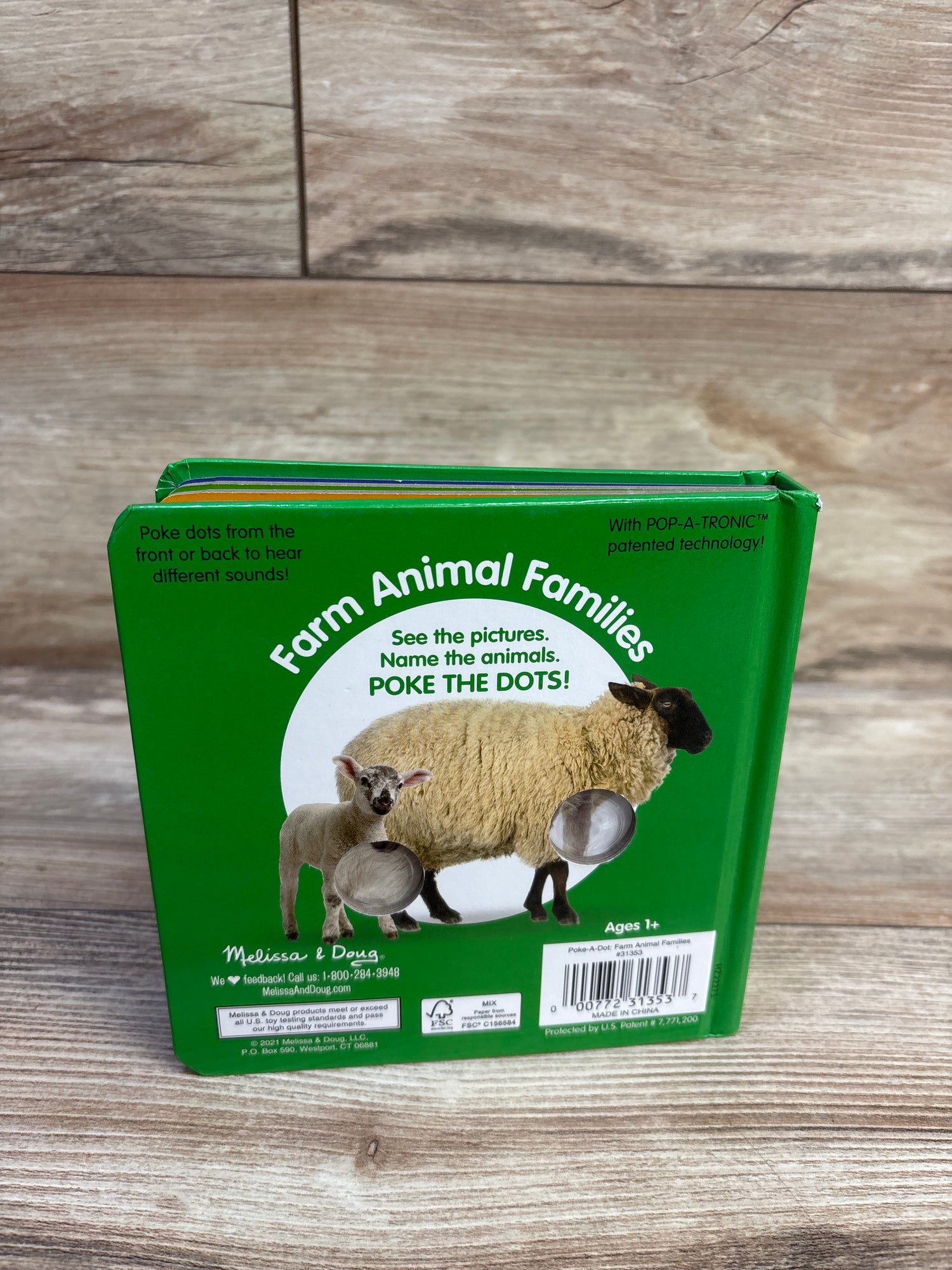 Melissa & Doug Poke-a-Dot: Farm Animal Families Board Book