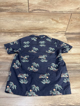 Janie & Jack Palm Tree Button Up Shirt Blue sz 5T