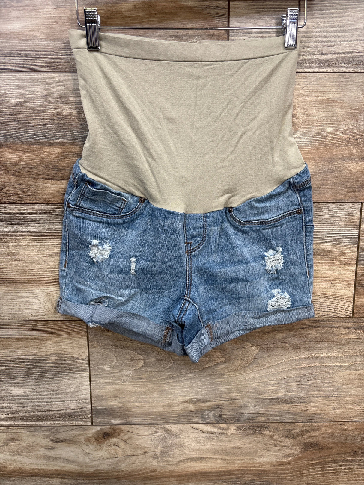 Bella Vida Full Panel Distressed Denim Shorts Blue sz Small