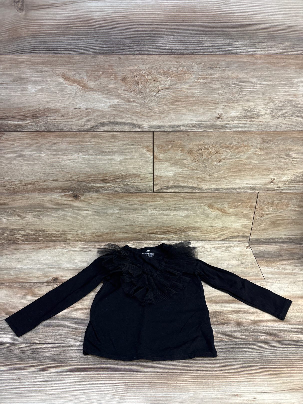 H&M Long Sleeve Frill Shirt Black sz 3/4T