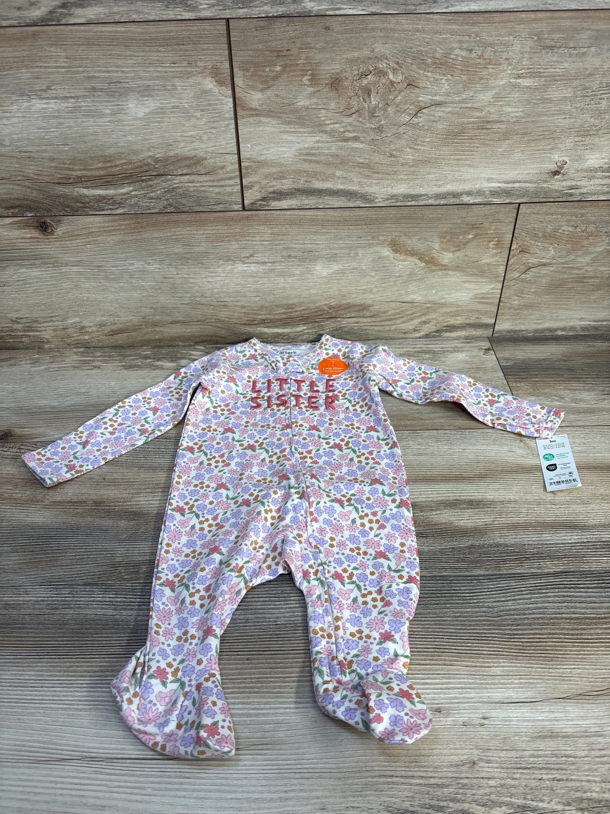 NEW Just One You Floral Little Sister Sleeper White sz 3m