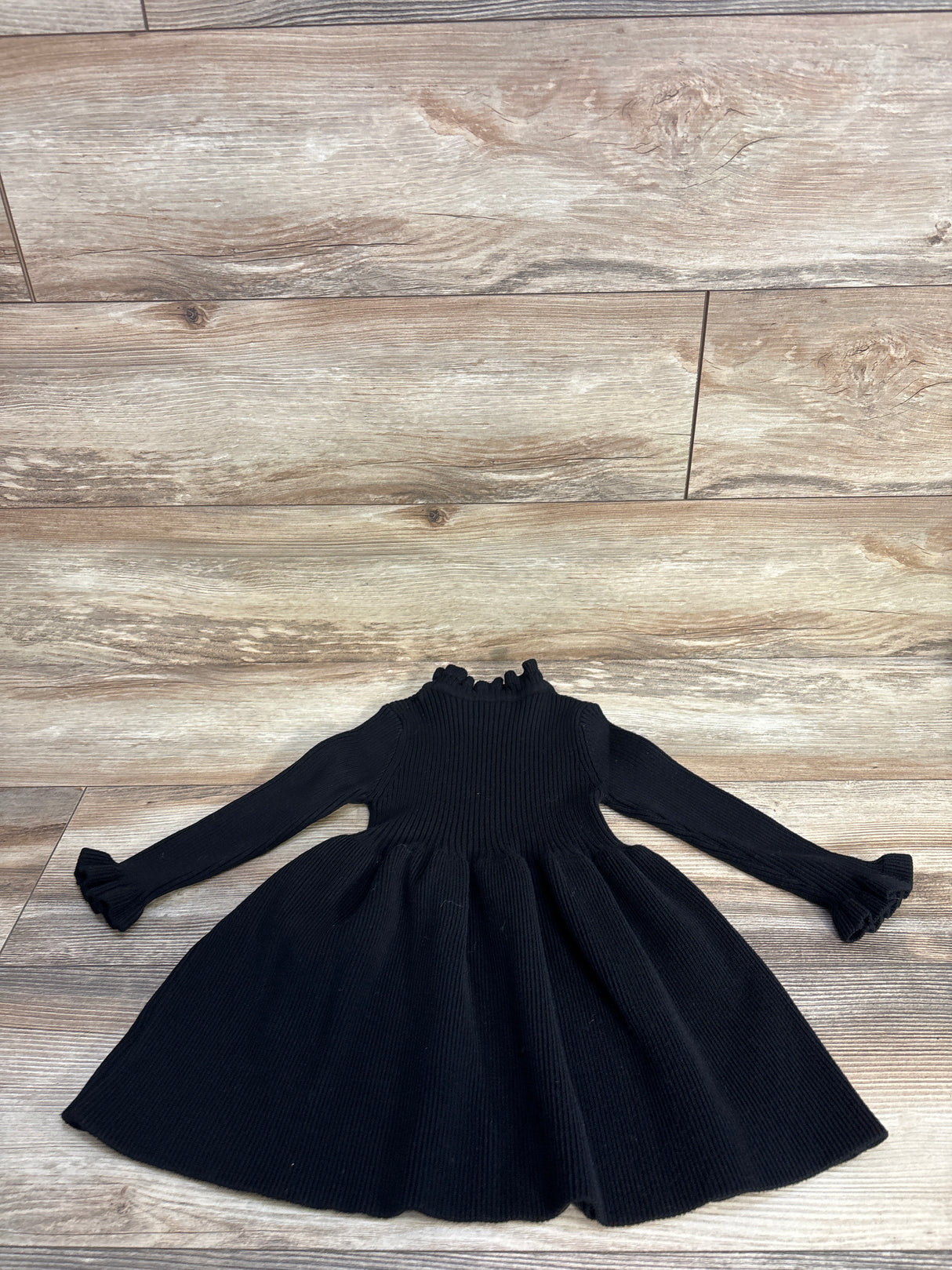 Simplee Ribbed Knit Sweater Dress Solid Black sz 3T