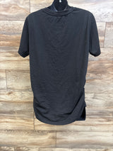 Decrum Maternity 'You're Kicking Me Smalls' Ruched Shirt Black sz XL