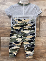 NEW Children's Place 2pc T-Rex Pajama Set Grey sz 0/3m